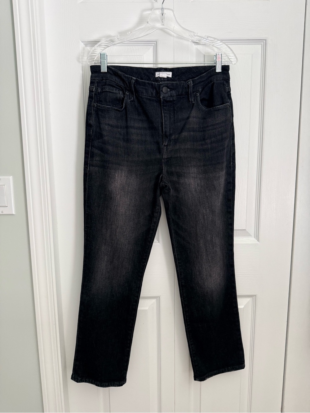 Good American Women’s Cotton Cashmere Blend Bootcut Jeans Black Size 12 31